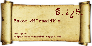 Bakom Ézsaiás névjegykártya